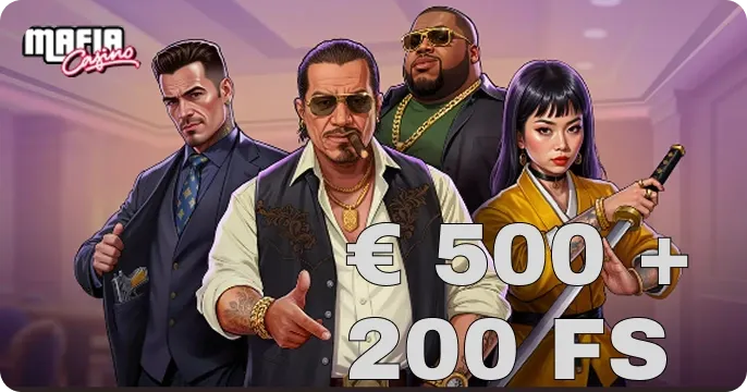 Schermata dell'app mobile di un casinò a tema mafia